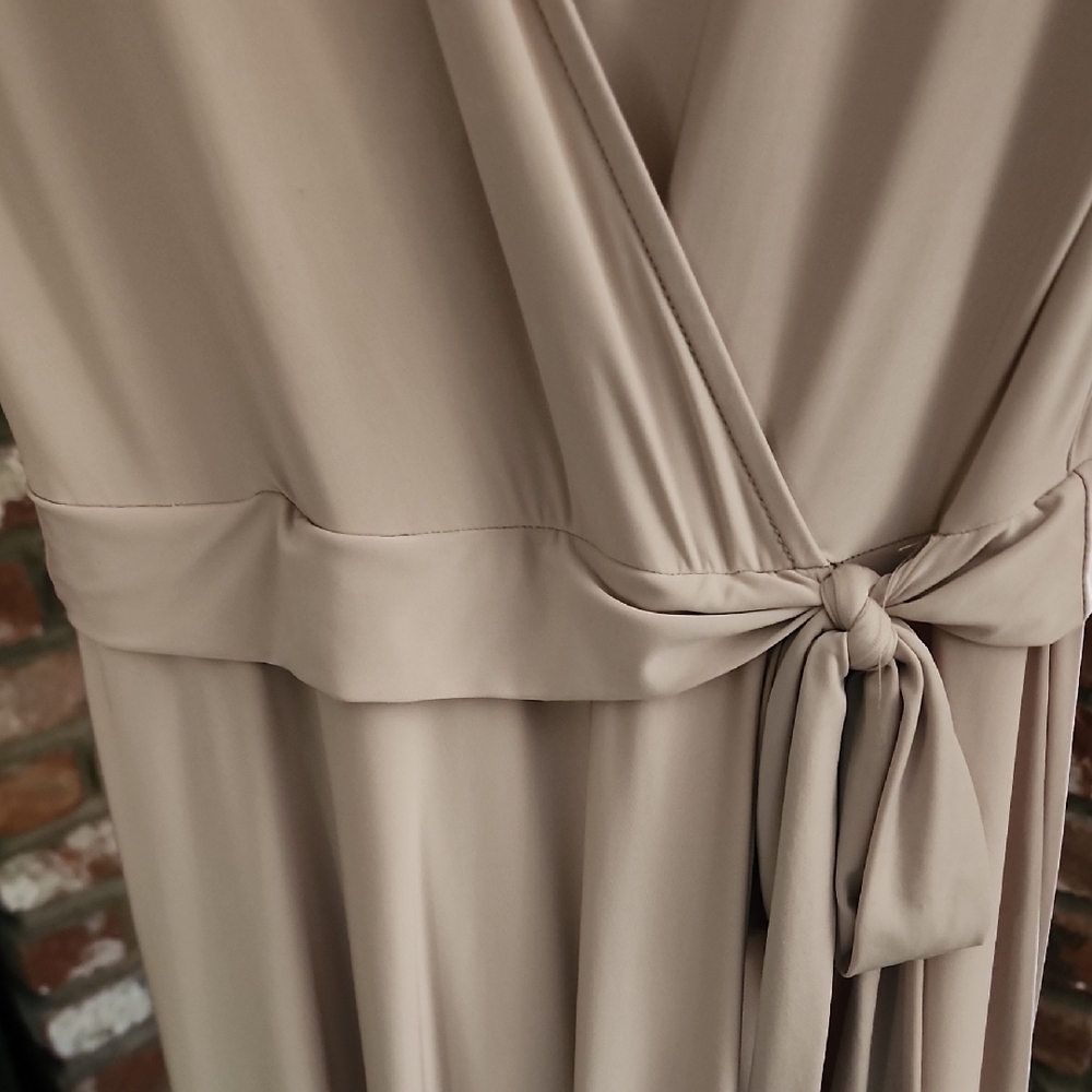 Naked Wardrobe Beige Long Sleeve Maxi Dress - Picture 6 of 14